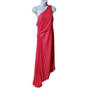 Nicole Miller One Shoulder Asymmetric Hem Maxi Dress Sz 10
